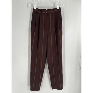 LUCIANO TEMPESTA vintage women high rise pleated pant s 6 brown lined 100% wool